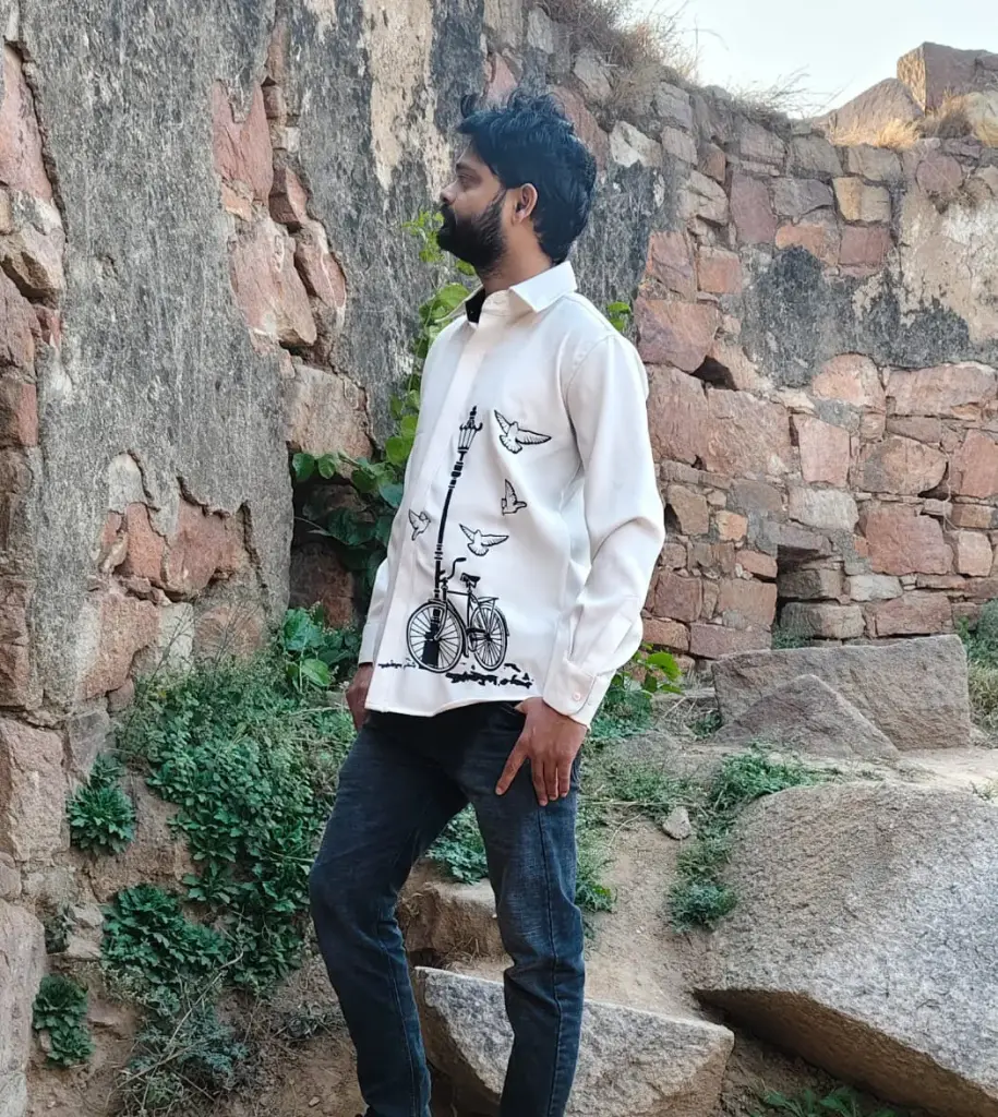 Mens Designer Shirts  white Shirts on cycle polo light print shirts