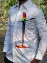 Mens Designer shits  White Shirts on Parrot print
