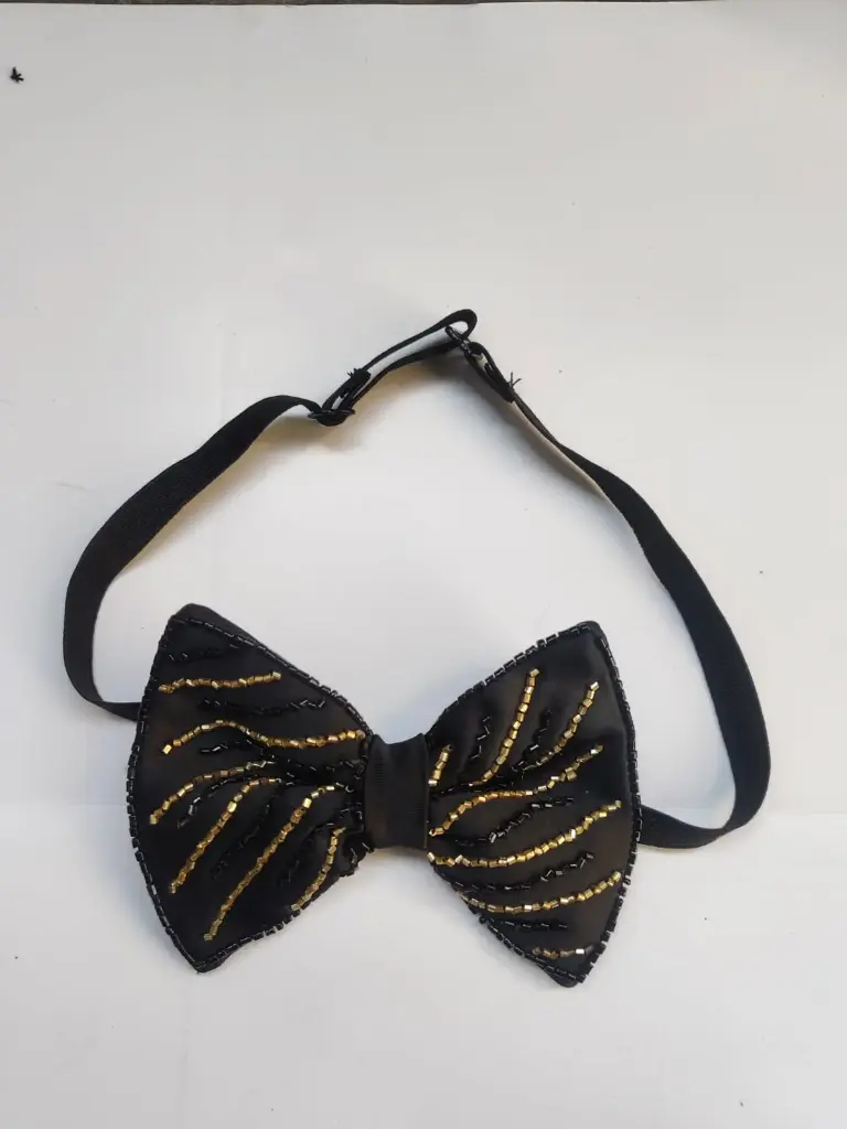 Hand Work Black Normal Men's Bow Tie 0011