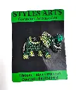 Metal Brooch elephant  green color BM001