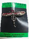 Metal Brooch Bee Sliver red stone color BM006