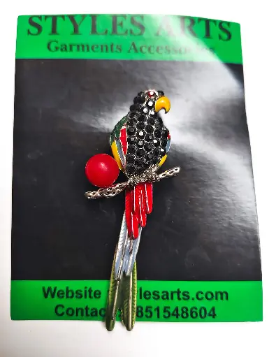Metal Brooch stone work multi color BM003