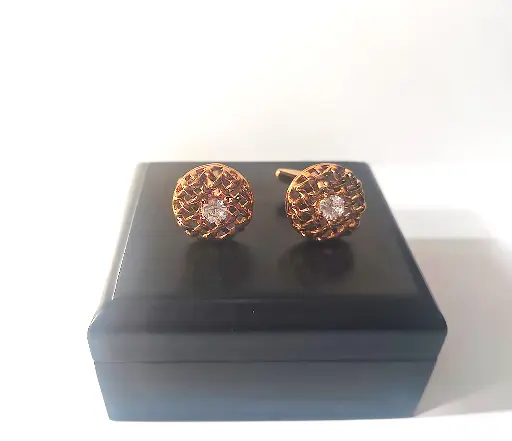 Cufflinks gold color stone CM003